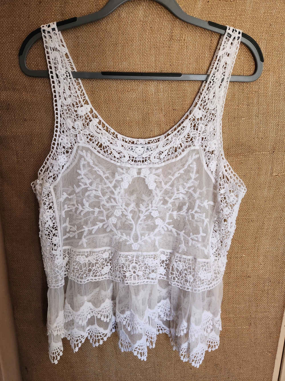 NWOT Express White Crochet Lace Tank Top